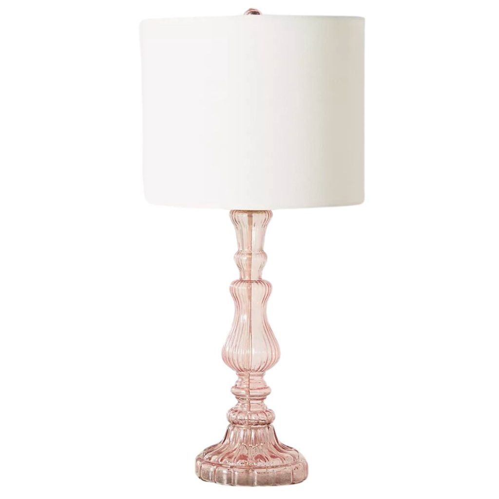 blush glass lamp base - anthropologie